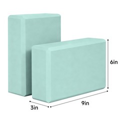 Leikefitness Yoga Blocks 2 Pack,Lightweight-High Density Eva Foam Soft Green