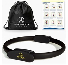 Pro Body Pilates Ring Circle Exercise Fitness Resistance Ring w/ Carry Bag