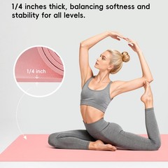 Extra Wide Yoga Mat 72″ x 32″, 6mm Non Slip TPE Exercise Mat with Carrying St…
