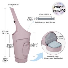 Yoga Mat Bag, Large Opening Long Tote Yoga Mat Carrier Holder Bag with Waterp…