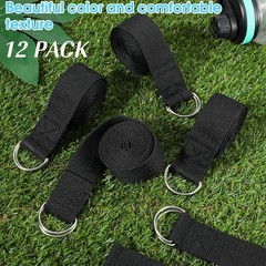 12 Pcs Yoga Strap 6Ft Exercise Stretch Bands for Flexibility with Adjustable …