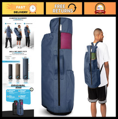 Yoga Mat Bag with Pockets & Adjustable Strap – Fits Mats & Accessories, 32″ L