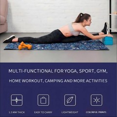 Non Slip Folding Suede Travel Yoga Mat – 1.5mm Thin & Lightweight 1…
