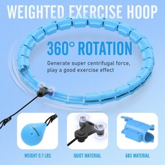 Weighted Hula Circle Hoops for Adults Weight Loss, Infinity Fitness Hoop Plus…
