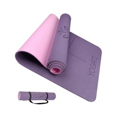 YOGATI® Yoga Mat with Strap with Alignment Lines. Home Workout Mat … Fast