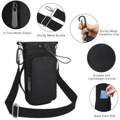 Water Bottle Carrier Bag Small Crossbody Purse Bottle Black With Phone Pocket