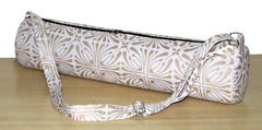 White Gold Floral Yoga Mat Carrier Bags Hippie Mandala Cotton Bags With Shoulder