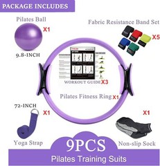 Pilates Ring Circle Set – Workout at Home Workout Equipment Women – Booty Bands