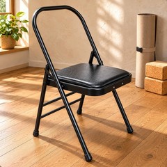 Folding Exercise Chair Foldable Padded Exercise Chair PU Leather
