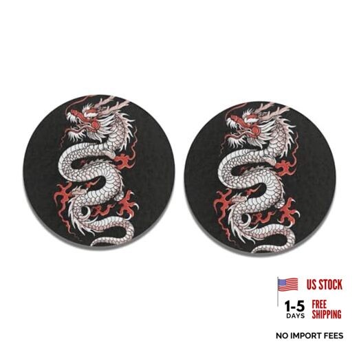 2 Packs Absorbent Car Coasters for Drinks Cup Mat, 2.8 inches Non Slip Car Cup