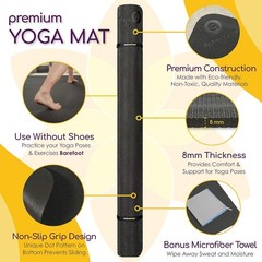 Large Yoga Mat 6’x4’x8mm Extra Thick, Durable, Non-Slip & Odorless Barefoot E…