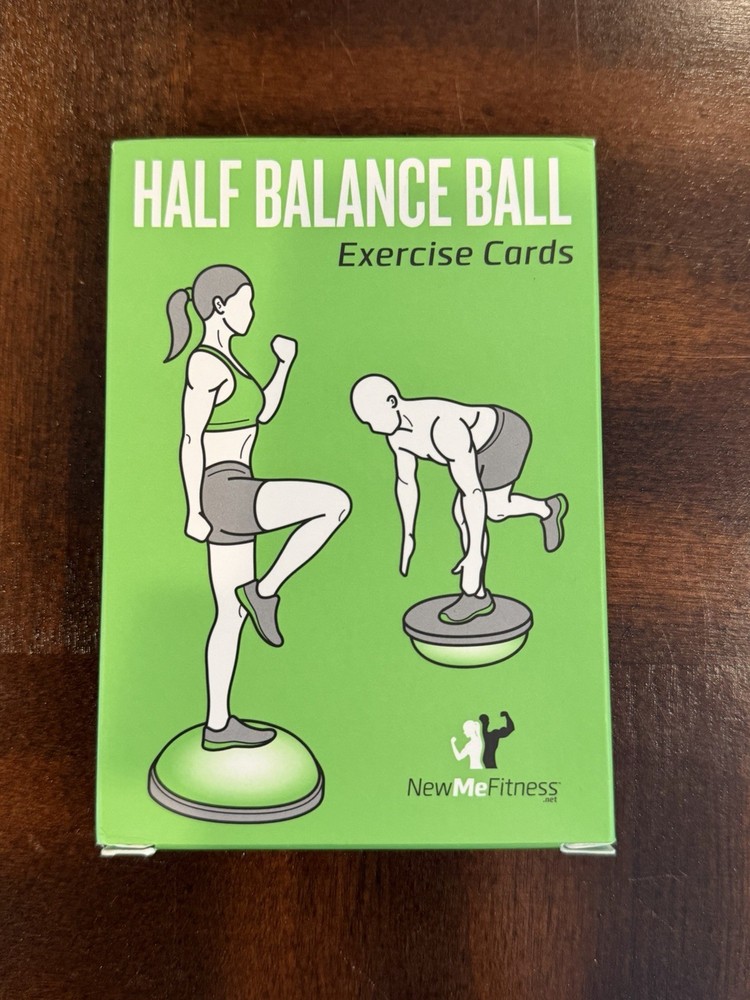 NEWMe Fitness Half Balance Ball Exercises Cards Deck New Without Tags