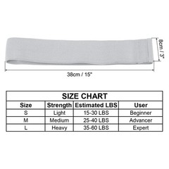 Hip Resistance Bands, Exercise Workout Bands, S Size 15-30 LBS, Gray