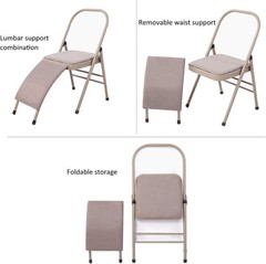Yoga Auxiliary Chair with Lumbar Back Support Foldable Balance Training