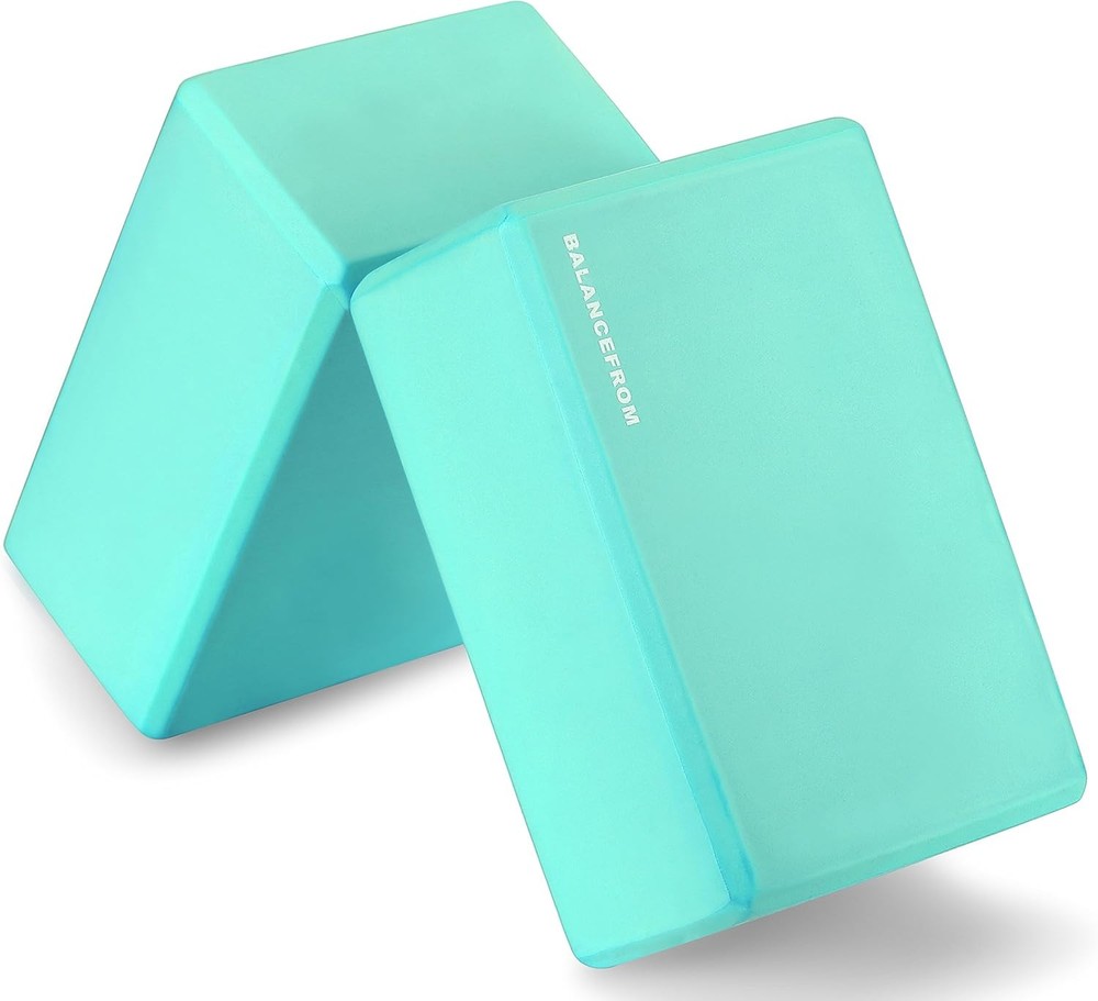 Fitvids High Density Yoga Blocks Set of 2 | 9 x 6 x 4 Inch EVA Foam | Green