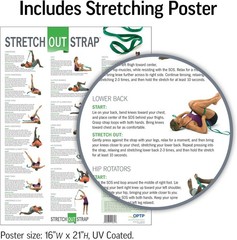 Stretch Out Strap Nylon 6ft with Exercise Poster for Physical Therapy Yoga
