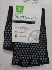 Gaiam Super Grippy Black Yoga Gloves ‘All Grip No Slip’ One Size Fits Most *NEW*