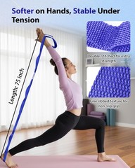 Versatile 75″ Stretching Strap for Yoga, Rehab & Mobility – Reinforced Design
