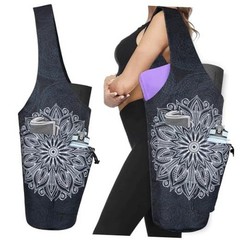 Yoga Mat Bag – Large Opening Long Tote Yoga Mat Carrier 37″x15.5″ Mandala