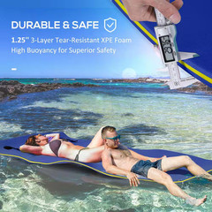 Blue 9.7 Ft. X 5 Ft. 3-Layer Tear-Resistant Foam Thick and Durable Floating Mat