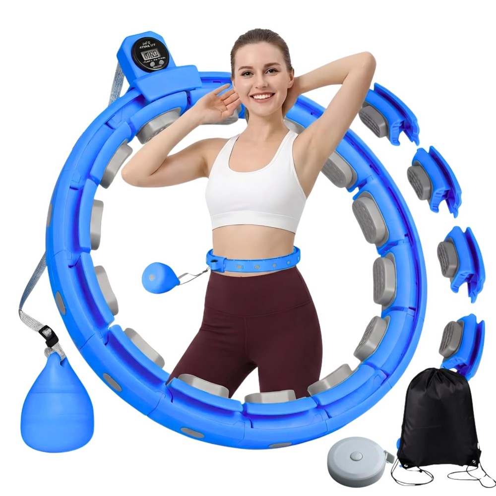 Infinity Hoop/Fit Hoop Weighted Waist Circle with 11/18 Links(30-50 Inch) for…