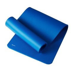 Amazon Basics 1/2 Inch Extra Thick Exercise Yoga Mat with Carrying Strap Blue