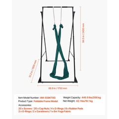 Yoga Stand Frame, 440.9 lbs Load, Triangular Swing Stand with Yoga Hammock