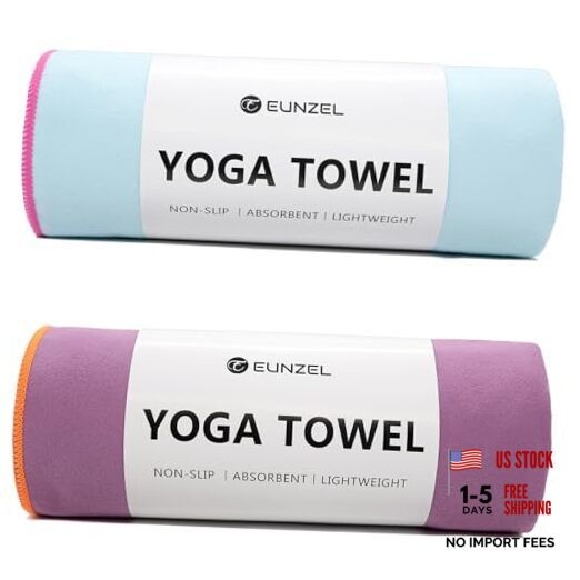 Hot Yoga Towel Non-Slip Yoga Mat Towel Ultra Z-blue& Purple (2 Pack )