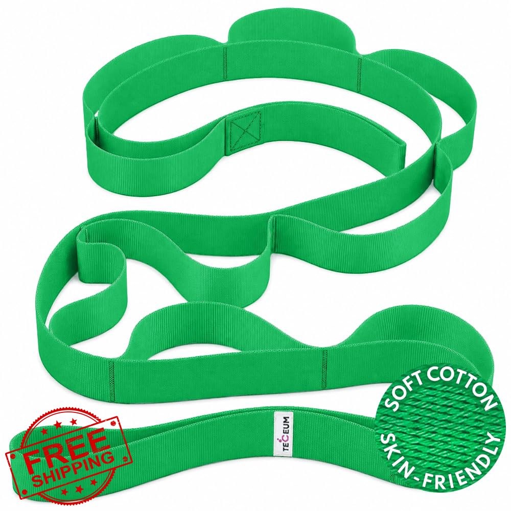 TECEUM Stretching Strap Green 1″ Wide 10 Loops