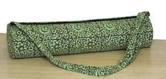 New Indian Green Floral Cotton Unisex Bags Gym Bag Shoulder Straps Yoga Mat Bags
