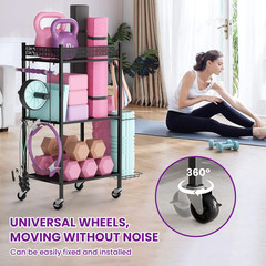 Yoga Mat & Foam Roller Storage Rack – Home Gym Organizer for Fitness Gear