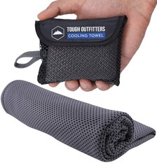 Tough Outdoors Cooling Towels for Neck Face – Single Pack, Dark Gray