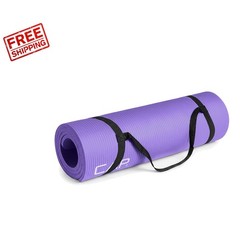 Comfortable & Portable 12mm Yoga Mat – Lightweight, Purple with Carrying Strap
