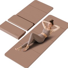 Foldable Yoga Mat 10mm Extra Thick Non Slip Exercise Mat 75″x26″ Portable