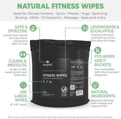Fitness Wipes Bucket Refill Roll EWG Verified Plant-based Fitness Equipment