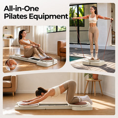 Pilates Reformer Machine w Extended Slide Rail,Full Body Core Training Equipment