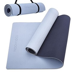 Yoga Mat Non Slip, Anti-Tear 1/4 Thick TPE Yoga Mats for Women and Men, Gray