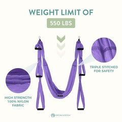 Aerial Yoga Swing Set Ceiling Mount Accessories, Purple