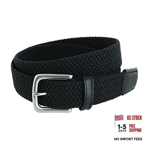Trafalgar Riverside Solid Stretch Weave Belt 34 Black