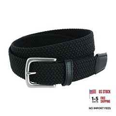 Trafalgar Riverside Solid Stretch Weave Belt 34 Black