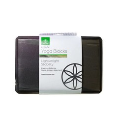 Gaiam Yoga Block / Strap Combo – 2 Foam Yoga Block + Pack (Blk) – 1 Strap (Blk)