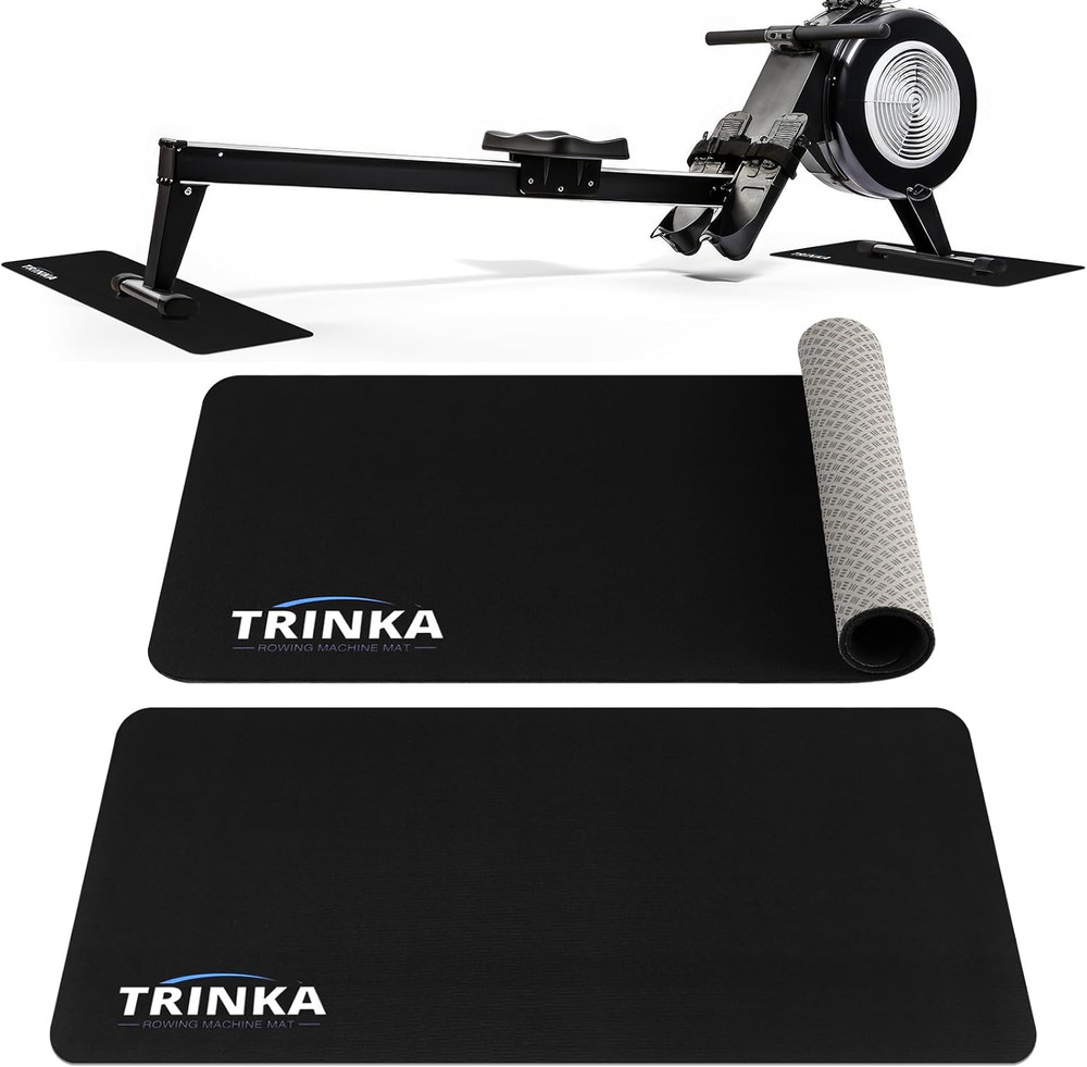 2PCS Rowing Machine Mats, 30″X12″ Non-Slip Mat Protect Hardwood Floor Carpet, Fi