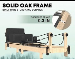 Foldable Pilates Reformer Oak Wooden Home Pilates Equipment Studio Gym