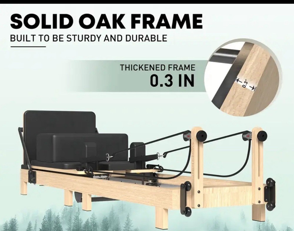 Foldable Pilates Reformer Oak Wooden- We Ship To Puerto Rico
