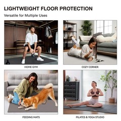 AIRHOP 18 Tiles Gym Floor Mat, EVA Foam Black | 18 |1.67m²,