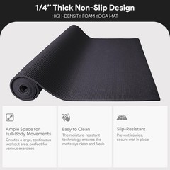 Lightweight Anti-Tear Yoga Mat – 1/4-Inch Thickness for Comfort and Stability
