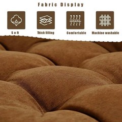 18x18in Floor Pillows Set Square Chair Cushion Pad for Sitting Tufted Corduro…