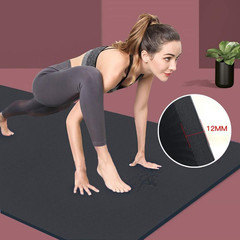 Hatha Yoga Extra Thick TPE Mat – 72″x 32″ 32Wx72Lx12mm, Black
