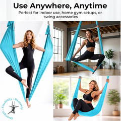 Aerial Yoga Hammock 5.5 Yards (198 Inches) – Premium Aerial Silk Swing for Antig