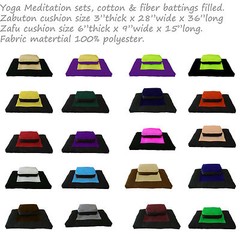 Zafu Zabuton Meditation Yoga Posture Exercise Cushions, Sit Kneel Lime/Black